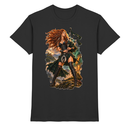 Rockige Dudelsackspielerin - Bagpipes - Damen - Herren - T-Shirt - Drumella