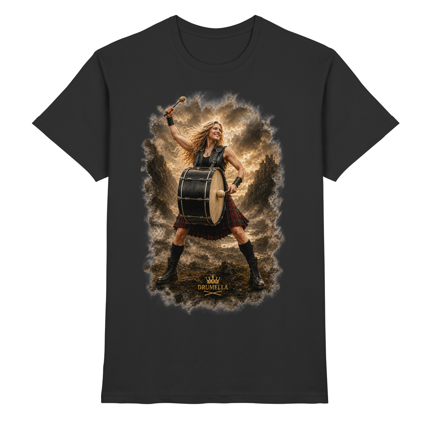 Drumella „Rocking Base Drummerin“ Unisex T-Shirt - Premium Shirt