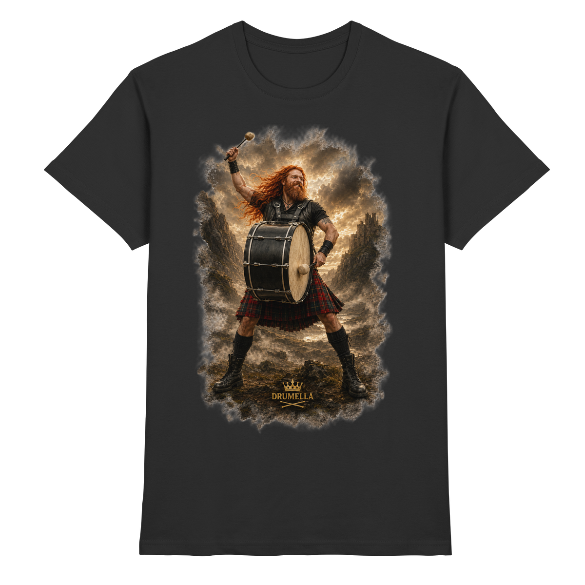 Rockiger Base Drummer - Damen - Herren - T-Shirt - Drumella