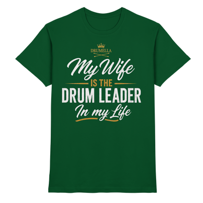 Kurzarm Herren T-Shirt Drumella „My Wife is the Drum Leader“ - Premium Shirt - Premium Shirt