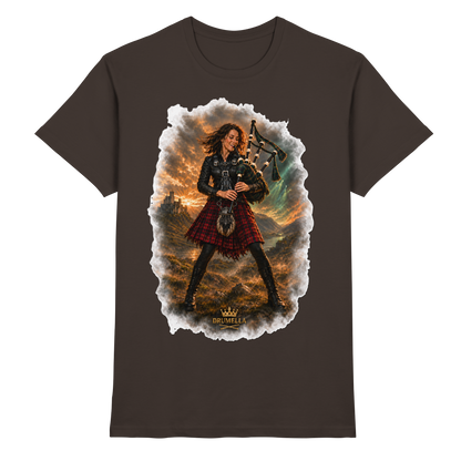 Rockige Dudelsackspielerin kurze Haare - Bagpipes - Damen - Herren - T-Shirt - Drumella - Premium Shirt