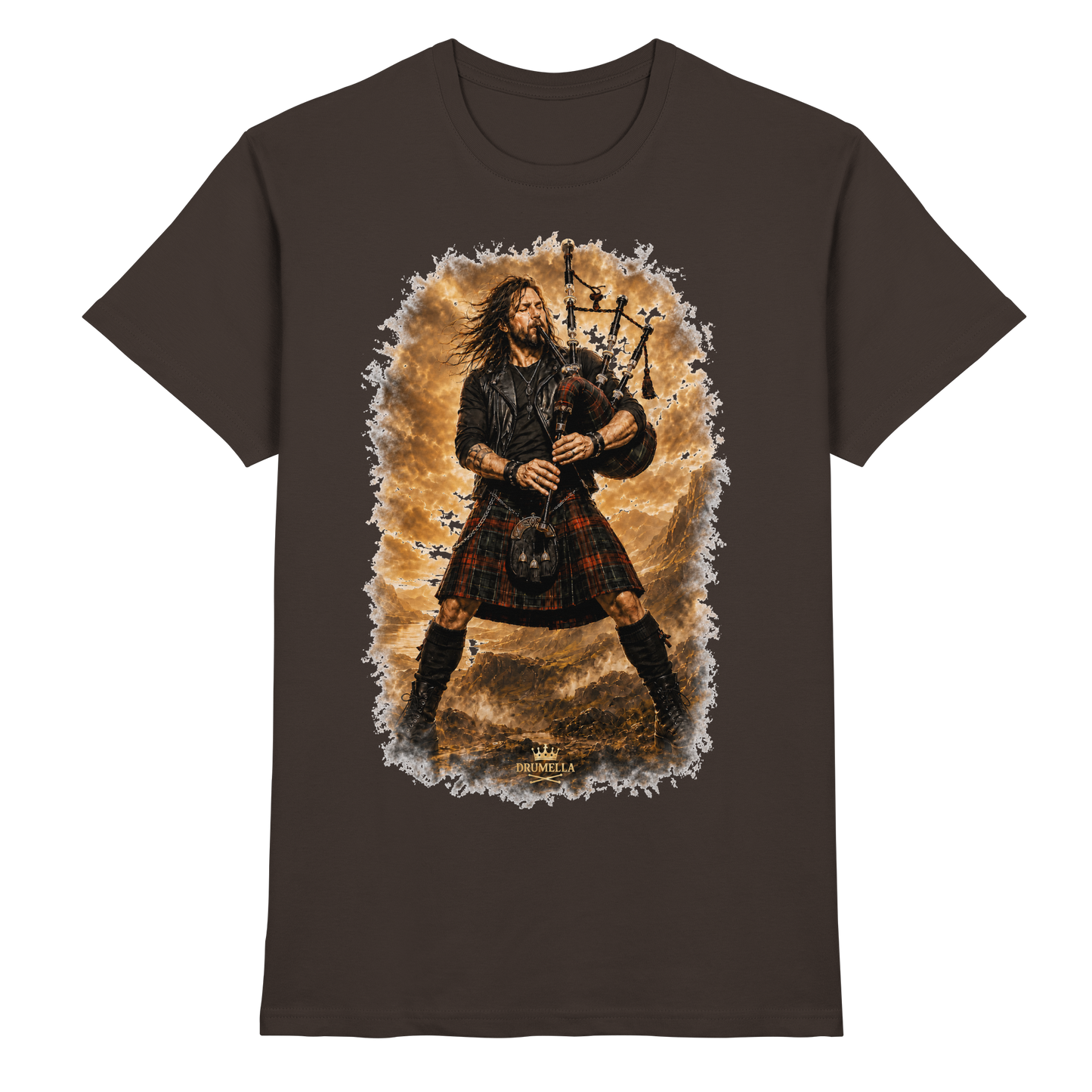 Drumella „Highland Rock“ Dudelsack-T-Shirt - Premium Shirt