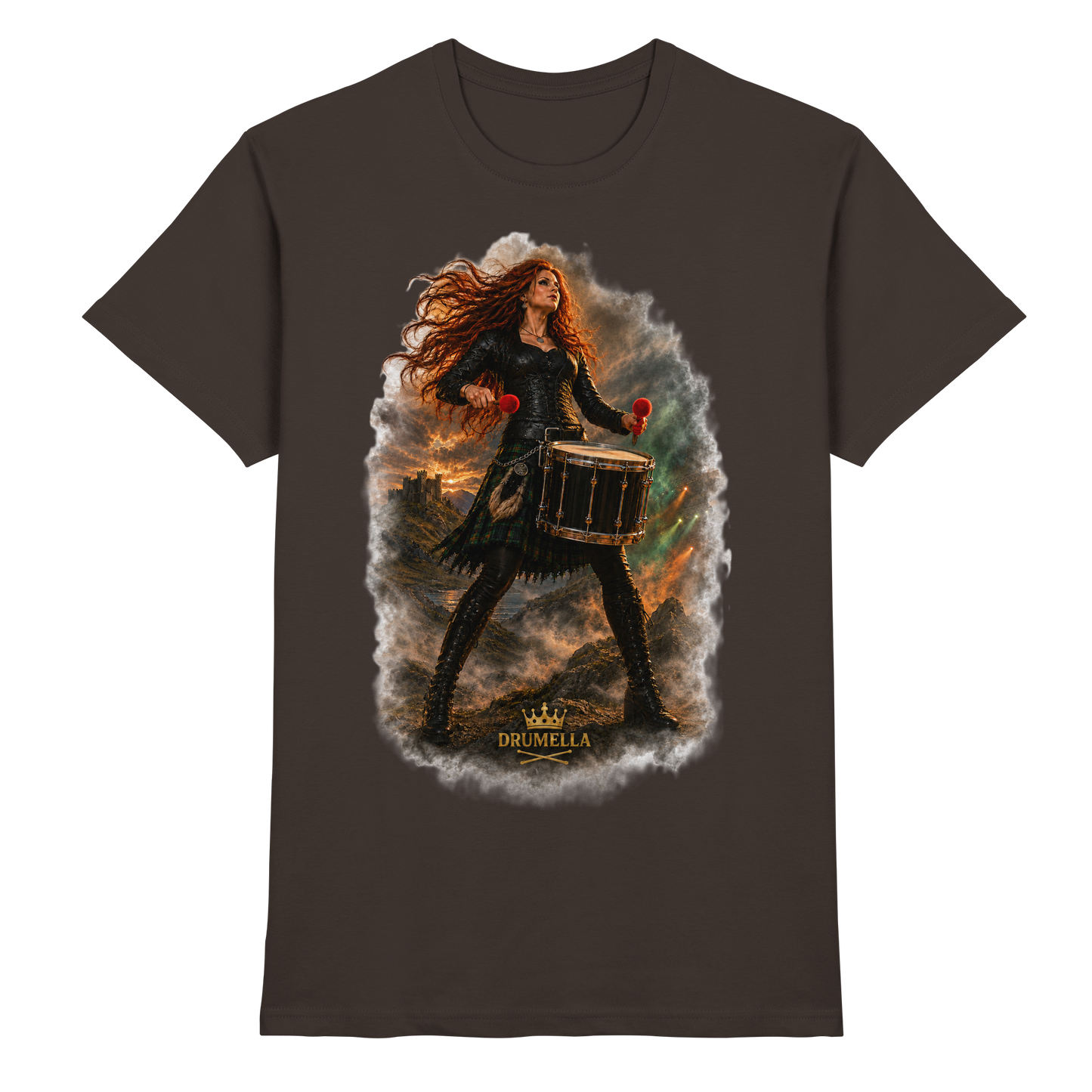 Drumella T-Shirt - Rockige Tenor-Trommlerin - Premium Shirt