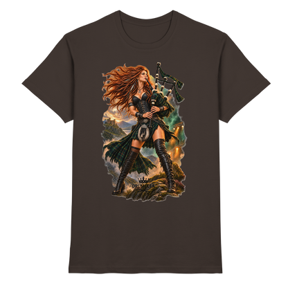Rockige Dudelsackspielerin - Bagpipes - Damen - Herren - T-Shirt - Drumella