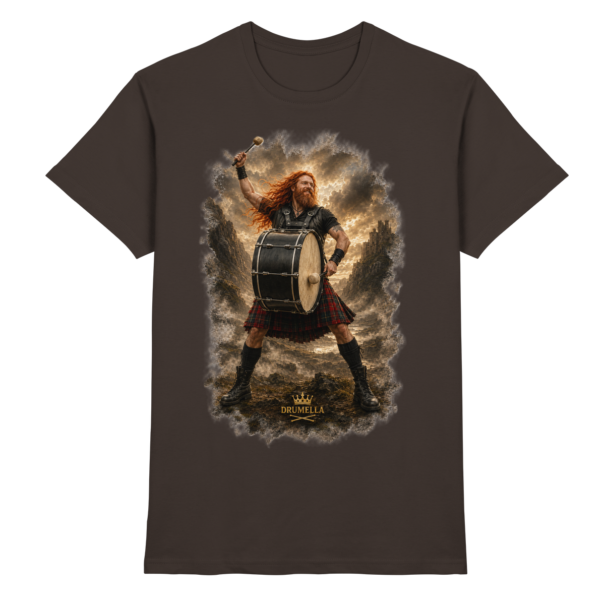 Rockiger Base Drummer - Damen - Herren - T-Shirt - Drumella