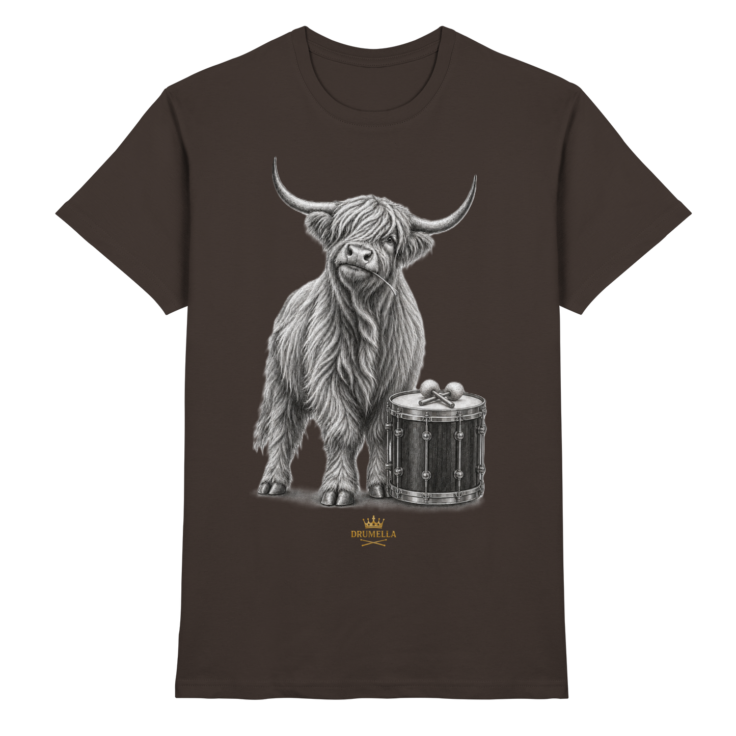 Highland Cow & Tenor Drum – Drumella T-Shirt - Premium Shirt
