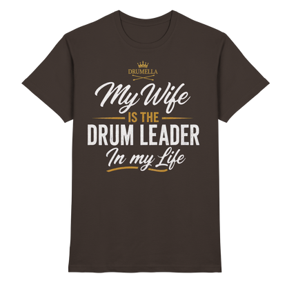 Kurzarm Herren T-Shirt Drumella „My Wife is the Drum Leader“ - Premium Shirt - Premium Shirt