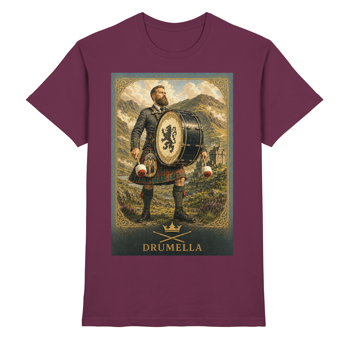 Drumella Herren-T-Shirt – Base Drummer Highlands - Premium Shirt