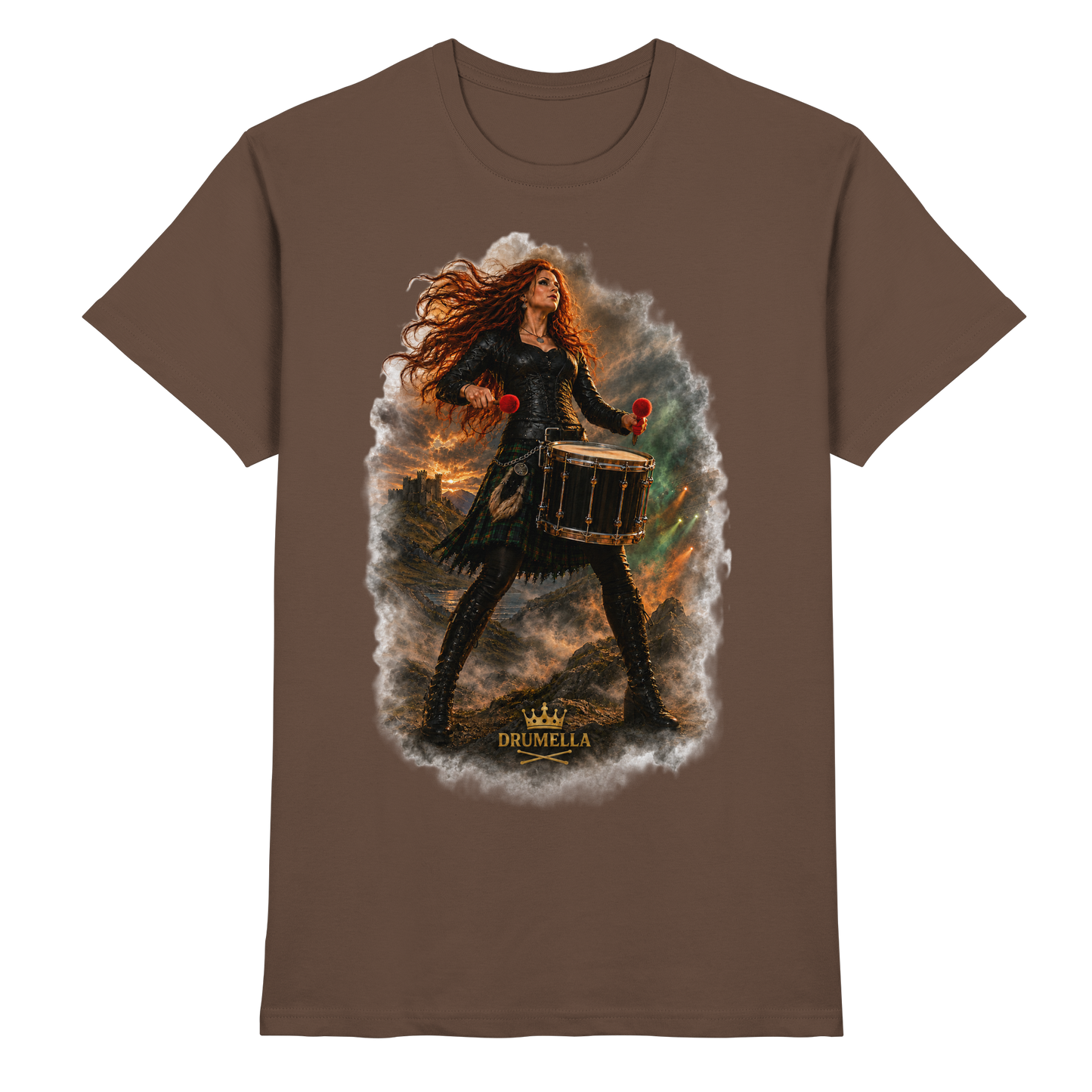 Drumella T-Shirt - Rockige Tenor-Trommlerin - Premium Shirt