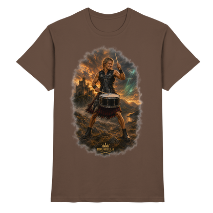 Drumella – Rockiger Snare-Drummer in den Highlands - Premium Shirt
