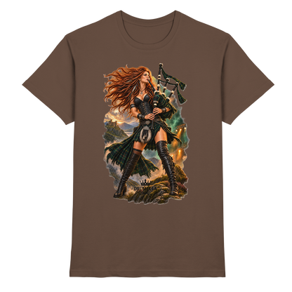Rockige Dudelsackspielerin - Bagpipes - Damen - Herren - T-Shirt - Drumella
