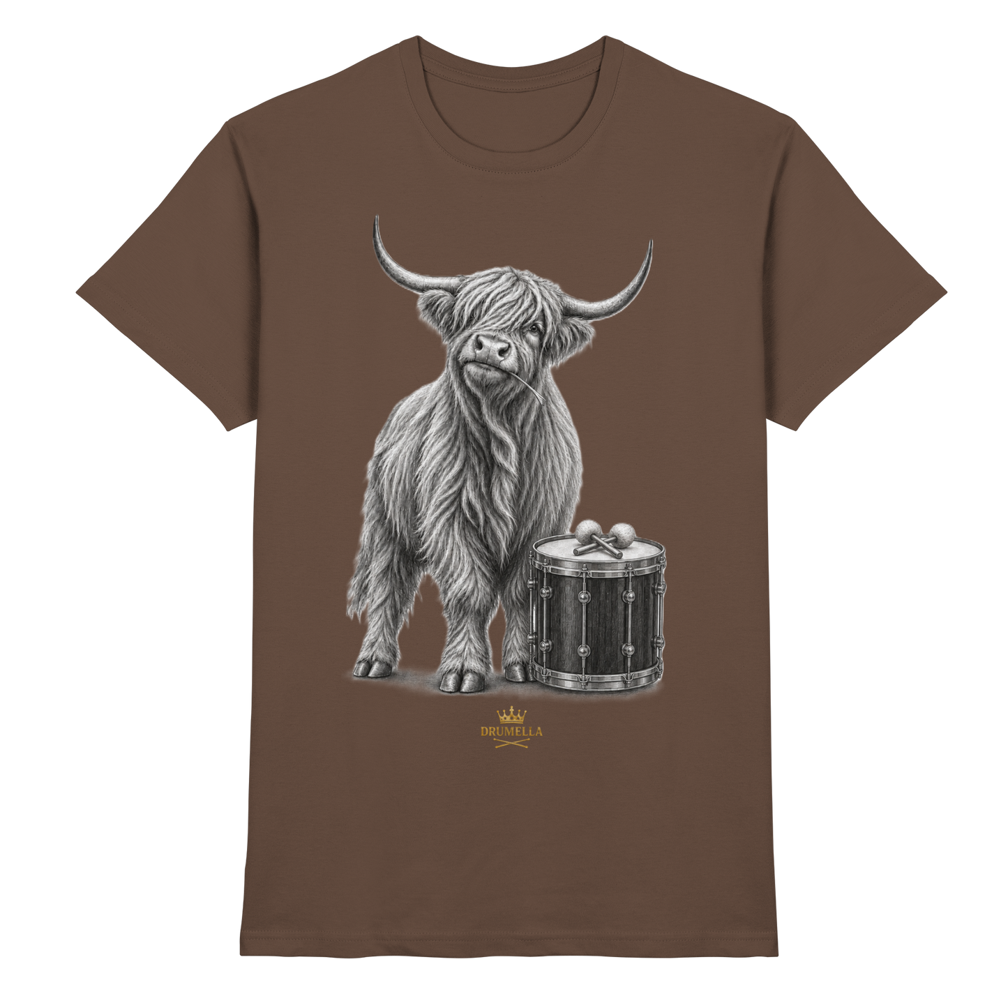 Highland Cow & Tenor Drum – Drumella T-Shirt - Premium Shirt