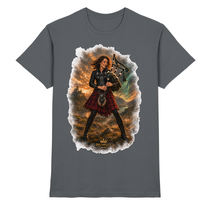 Rockige Dudelsackspielerin kurze Haare - Bagpipes - Damen - Herren - T-Shirt - Drumella - Premium Shirt