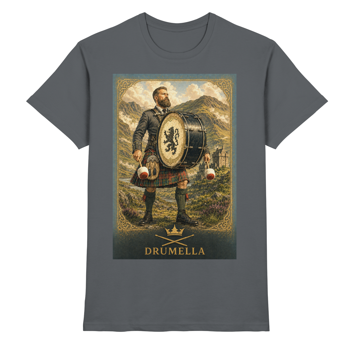 Drumella Herren-T-Shirt – Base Drummer Highlands - Premium Shirt