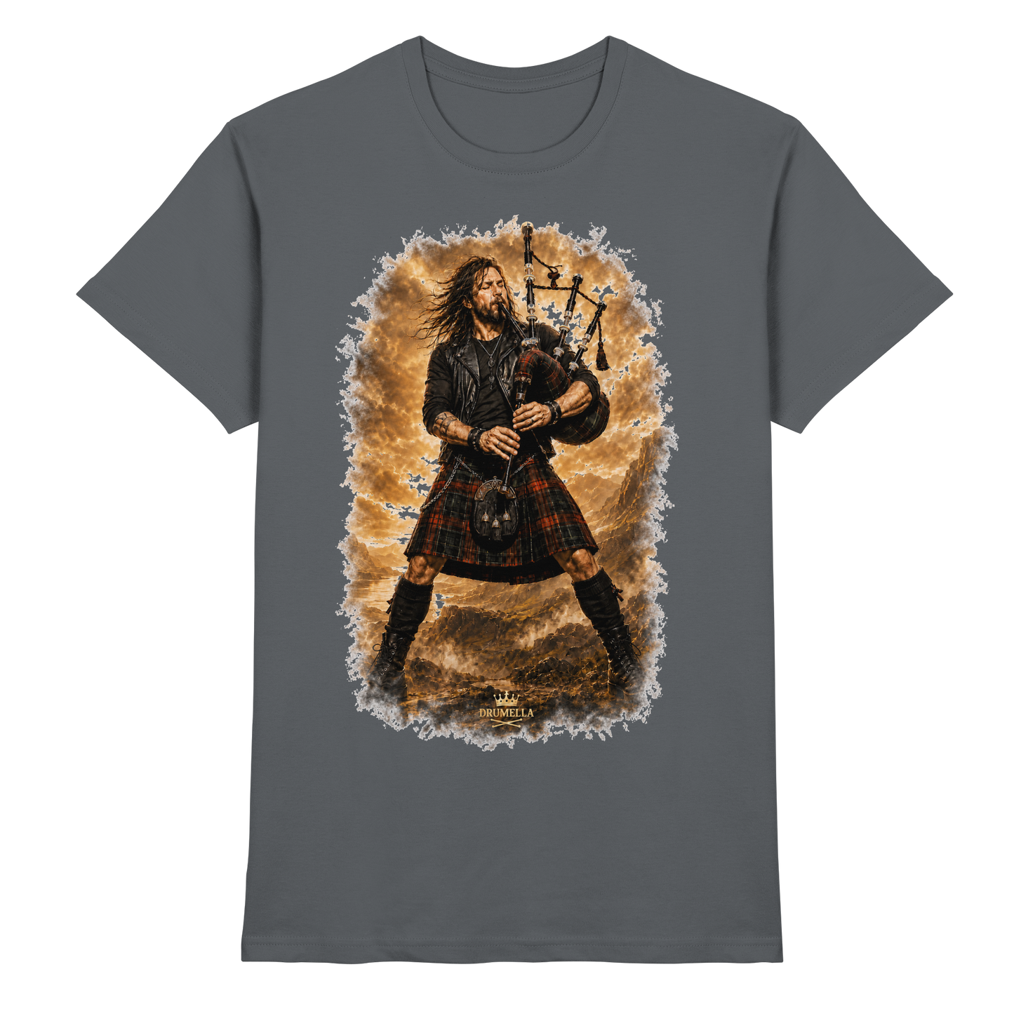Drumella „Highland Rock“ Dudelsack-T-Shirt - Premium Shirt