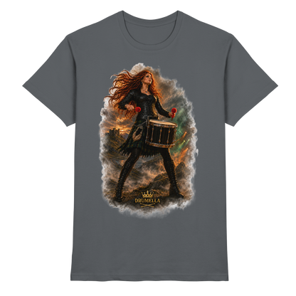 Drumella T-Shirt - Rockige Tenor-Trommlerin - Premium Shirt