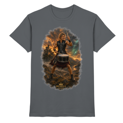 Drumella – Rockiger Snare-Drummer in den Highlands - Premium Shirt