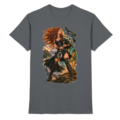 Rockige Dudelsackspielerin - Bagpipes - Damen - Herren - T-Shirt - Drumella