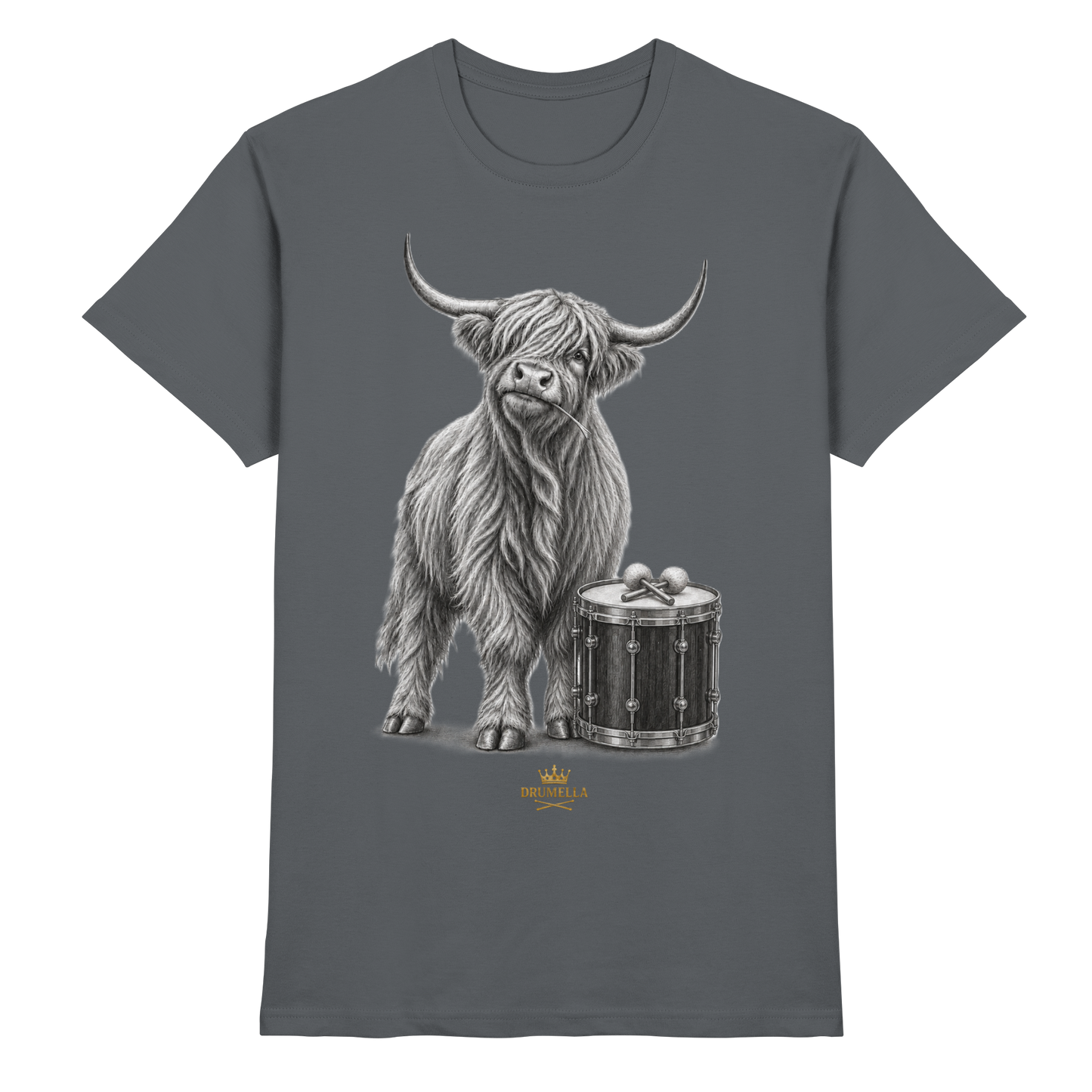 Highland Cow & Tenor Drum – Drumella T-Shirt - Premium Shirt