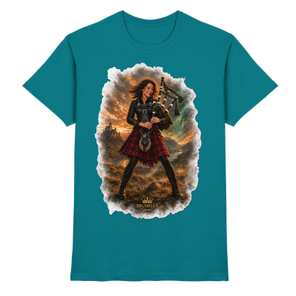 Rockige Dudelsackspielerin kurze Haare - Bagpipes - Damen - Herren - T-Shirt - Drumella - Premium Shirt