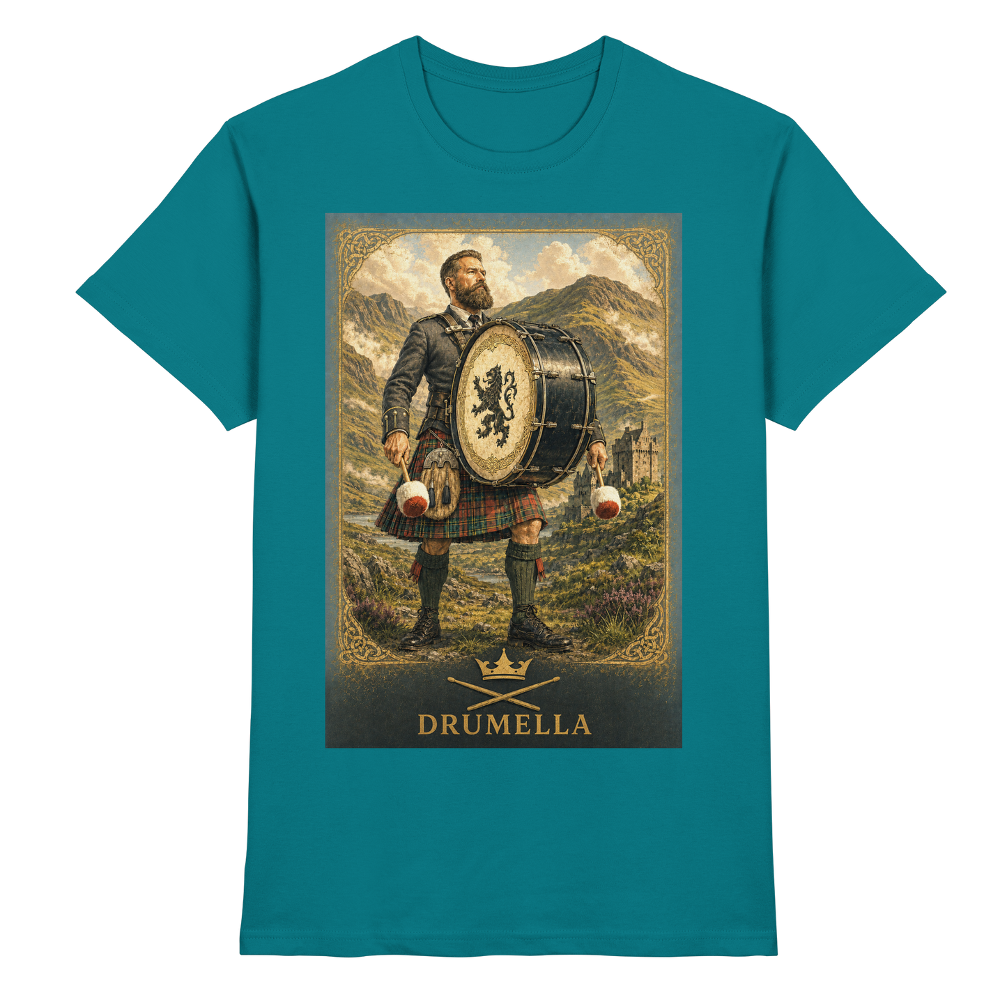 Drumella Herren-T-Shirt – Base Drummer Highlands - Premium Shirt