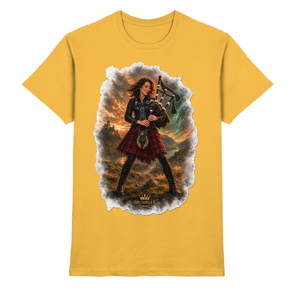 Rockige Dudelsackspielerin kurze Haare - Bagpipes - Damen - Herren - T-Shirt - Drumella - Premium Shirt