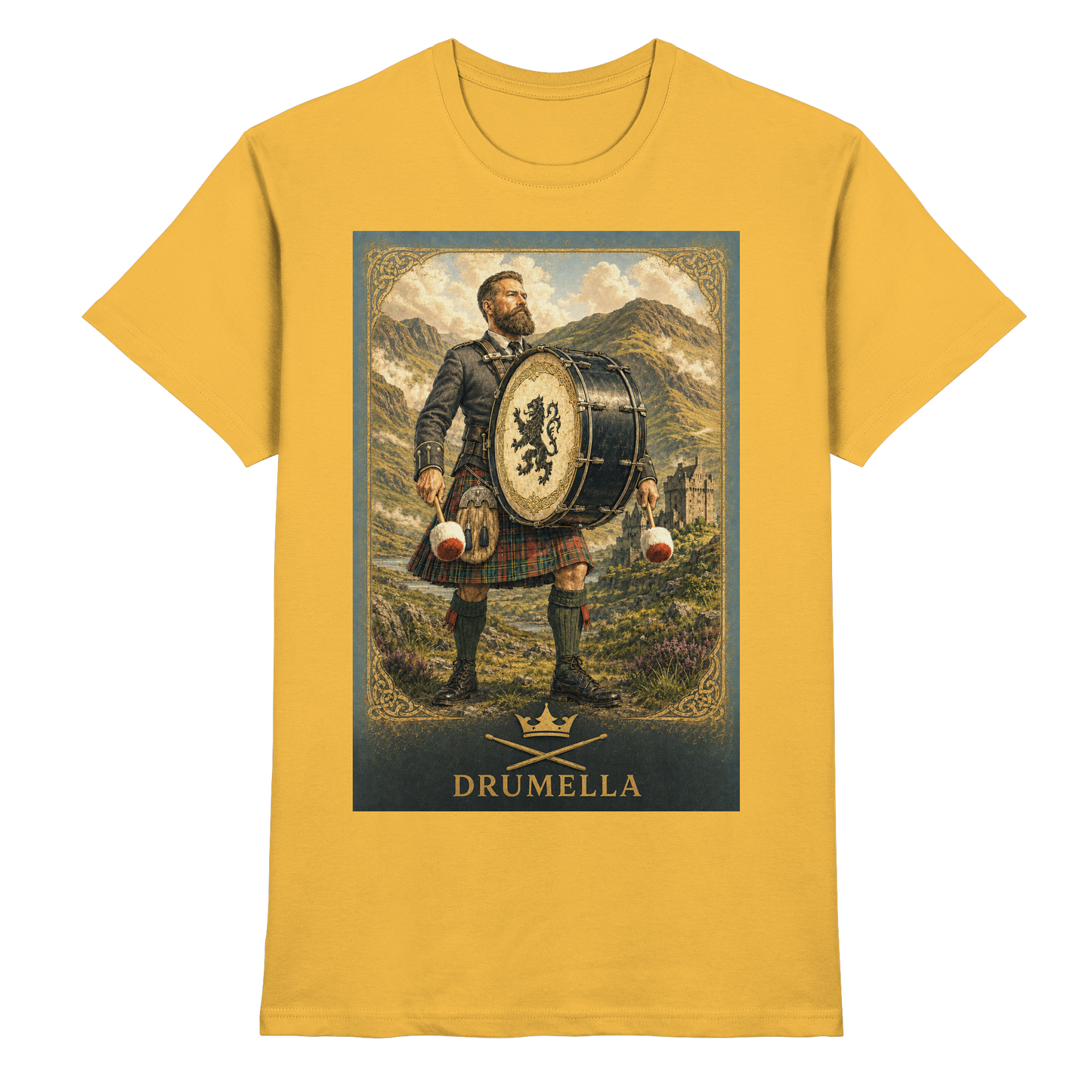 Drumella Herren-T-Shirt – Base Drummer Highlands - Premium Shirt