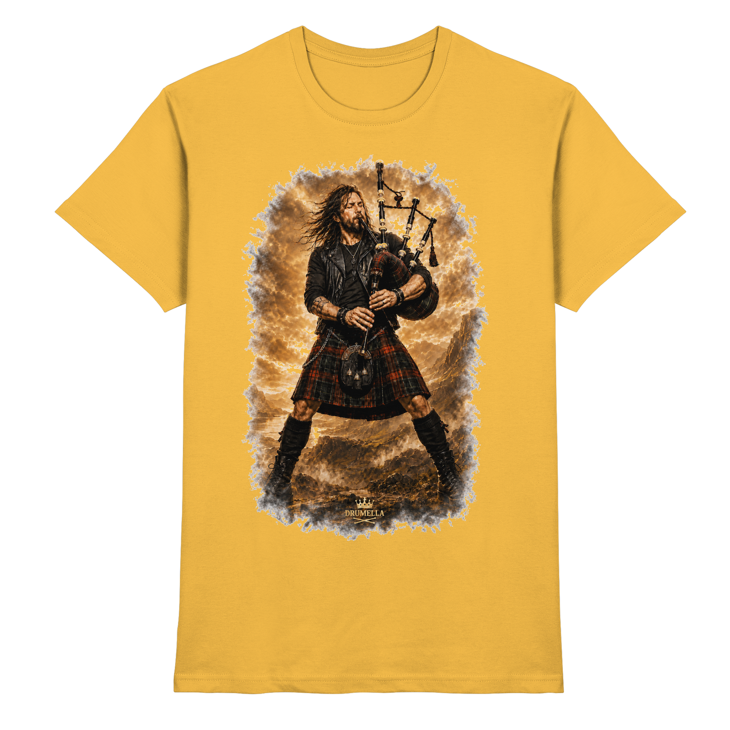 Drumella „Highland Rock“ Dudelsack-T-Shirt - Premium Shirt