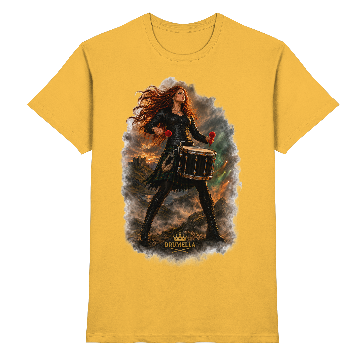 Drumella T-Shirt - Rockige Tenor-Trommlerin - Premium Shirt