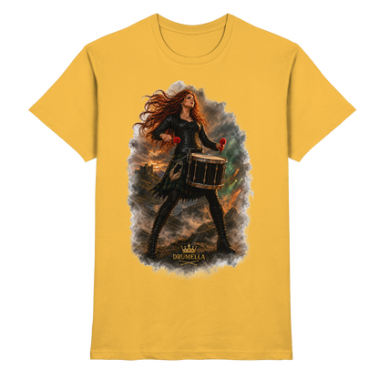 Drumella T-Shirt - Rockige Tenor-Trommlerin - Premium Shirt