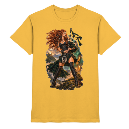 Rockige Dudelsackspielerin - Bagpipes - Damen - Herren - T-Shirt - Drumella