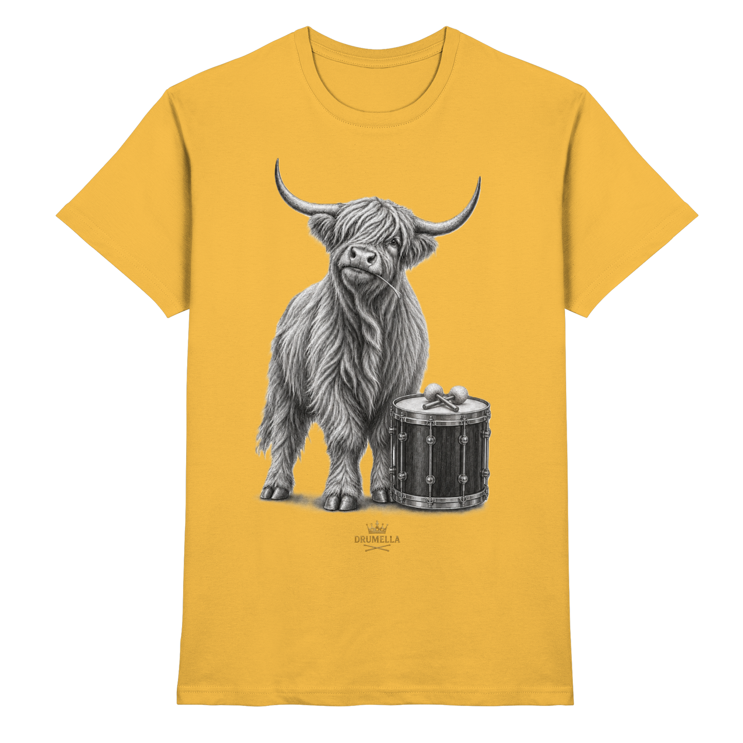 Highland Cow & Tenor Drum – Drumella T-Shirt - Premium Shirt