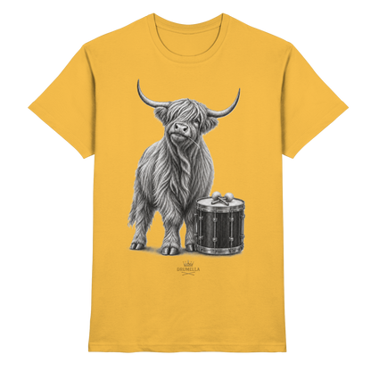 Highland Cow & Tenor Drum – Drumella T-Shirt - Premium Shirt