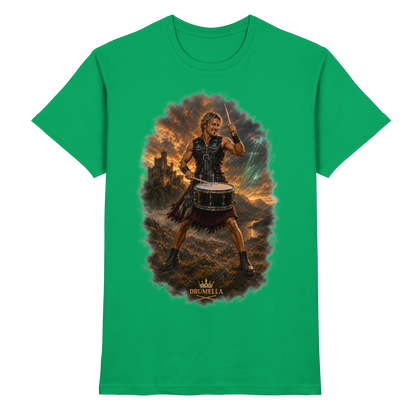 Drumella – Rockiger Snare-Drummer in den Highlands - Premium Shirt