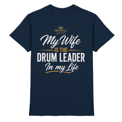 Kurzarm Herren T-Shirt Drumella „My Wife is the Drum Leader“ - Premium Shirt - Premium Shirt