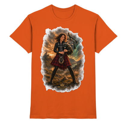 Rockige Dudelsackspielerin kurze Haare - Bagpipes - Damen - Herren - T-Shirt - Drumella - Premium Shirt
