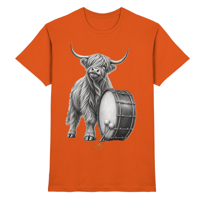 Cooles Hochlandrind mit Base Drum – Drumella T-Shirt  - Premium Shirt