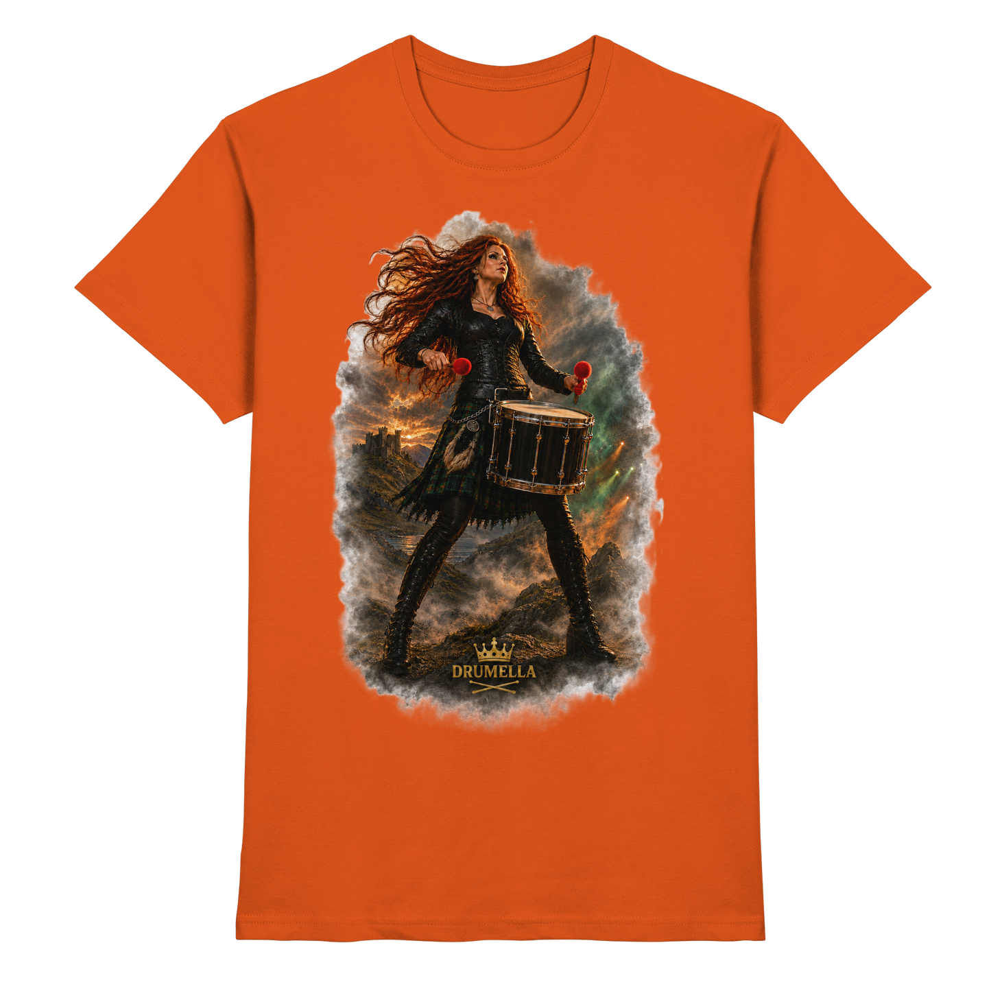 Drumella T-Shirt - Rockige Tenor-Trommlerin - Premium Shirt
