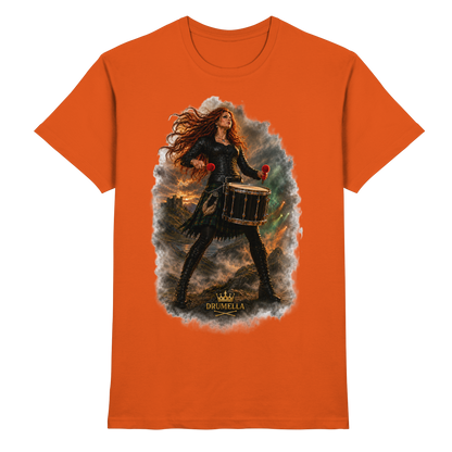 Drumella T-Shirt - Rockige Tenor-Trommlerin - Premium Shirt