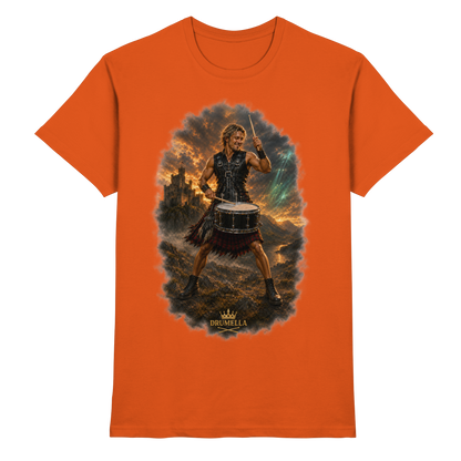Drumella – Rockiger Snare-Drummer in den Highlands - Premium Shirt