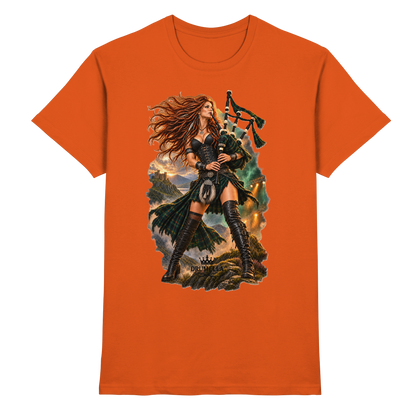 Rockige Dudelsackspielerin - Bagpipes - Damen - Herren - T-Shirt - Drumella