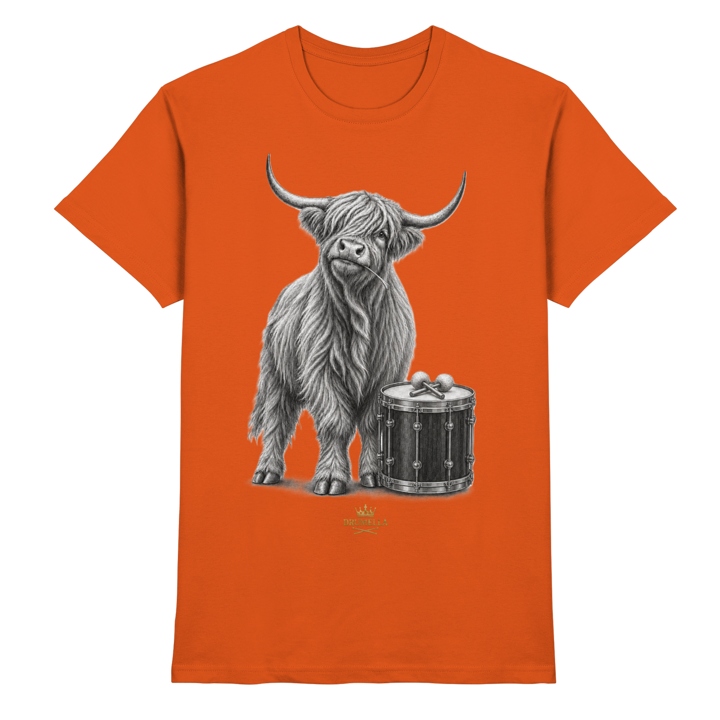 Highland Cow & Tenor Drum – Drumella T-Shirt - Premium Shirt