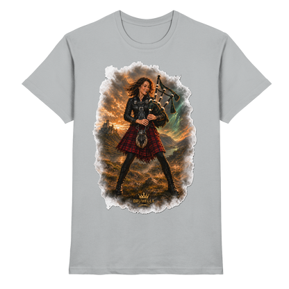 Rockige Dudelsackspielerin kurze Haare - Bagpipes - Damen - Herren - T-Shirt - Drumella - Premium Shirt