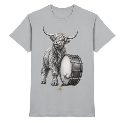 Cooles Hochlandrind mit Base Drum – Drumella T-Shirt  - Premium Shirt