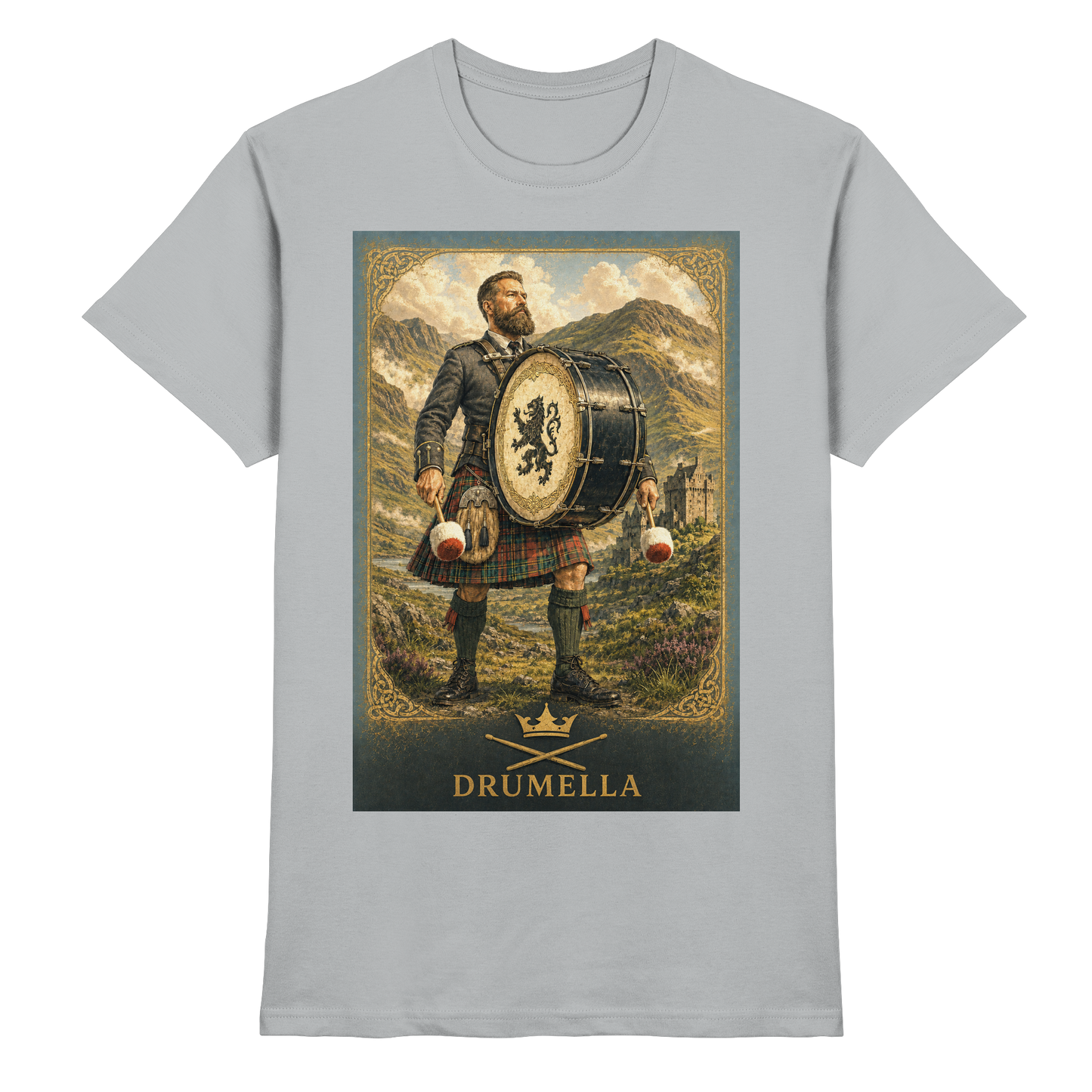 Drumella Herren-T-Shirt – Base Drummer Highlands - Premium Shirt