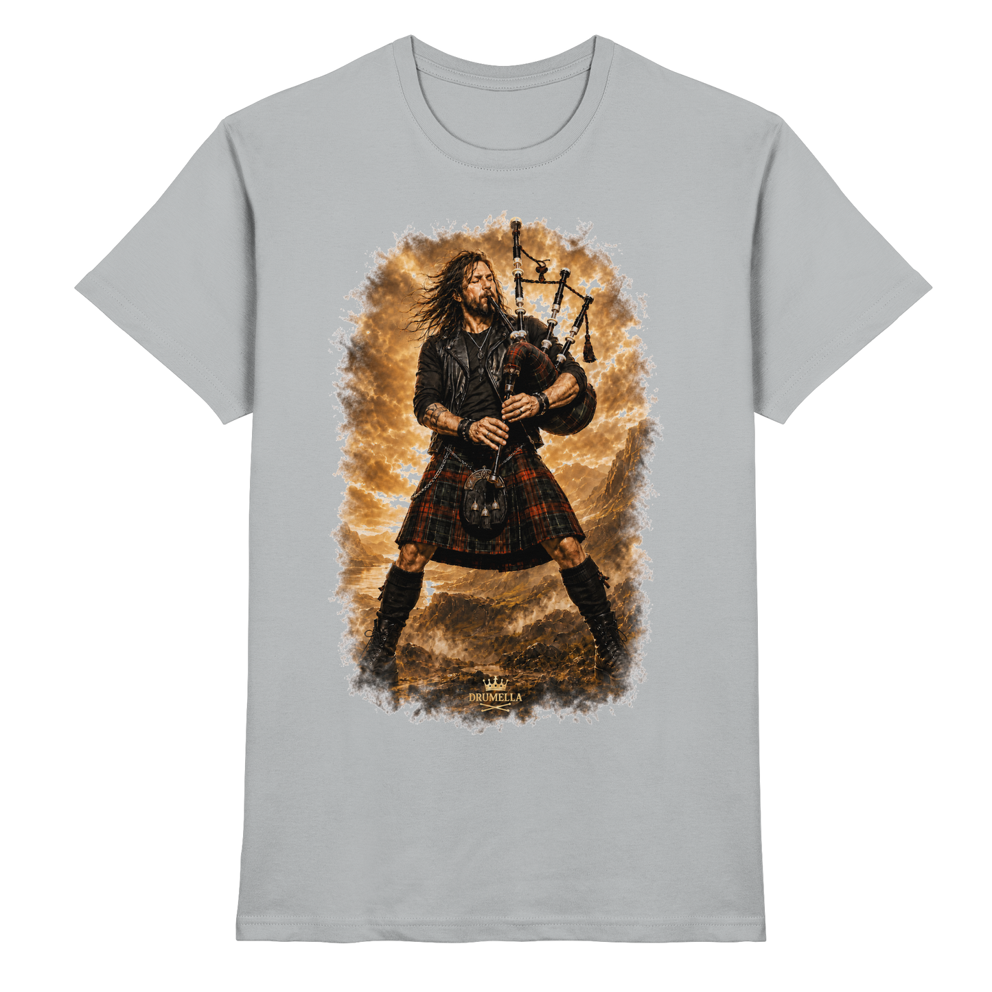 Drumella „Highland Rock“ Dudelsack-T-Shirt - Premium Shirt
