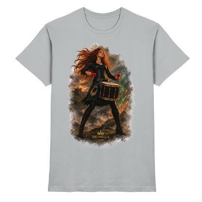 Drumella T-Shirt - Rockige Tenor-Trommlerin - Premium Shirt