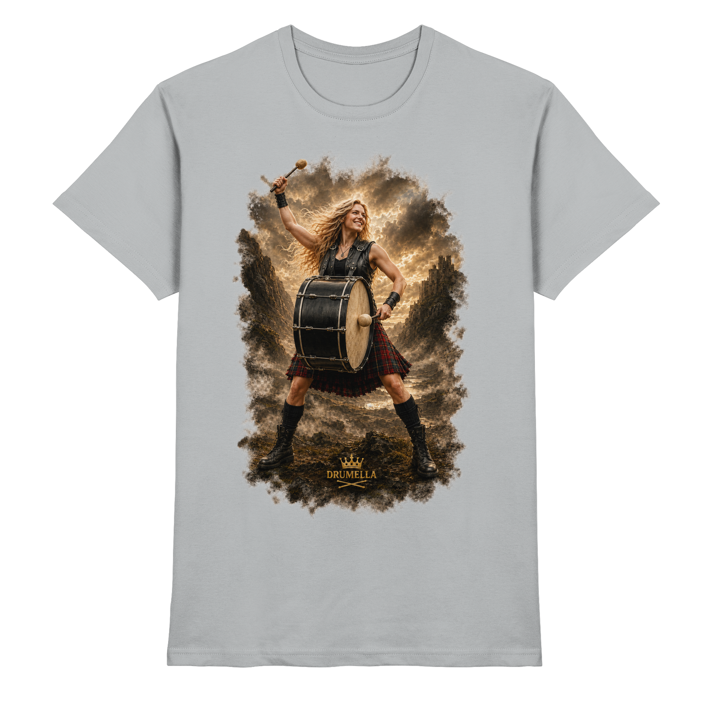 Drumella „Rocking Base Drummerin“ Unisex T-Shirt - Premium Shirt