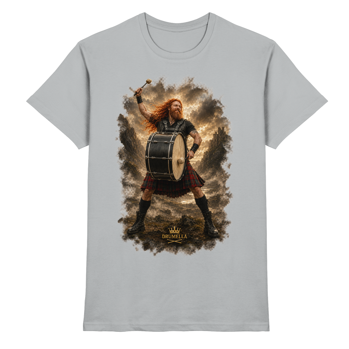 Rockiger Base Drummer - Damen - Herren - T-Shirt - Drumella