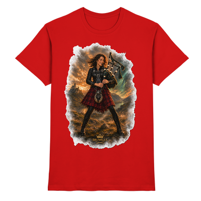 Rockige Dudelsackspielerin kurze Haare - Bagpipes - Damen - Herren - T-Shirt - Drumella - Premium Shirt